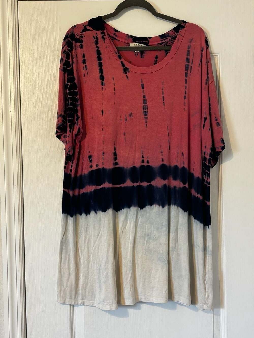 Umgee Tie Dye Oversized Scoop Neck T-Shirt Dress